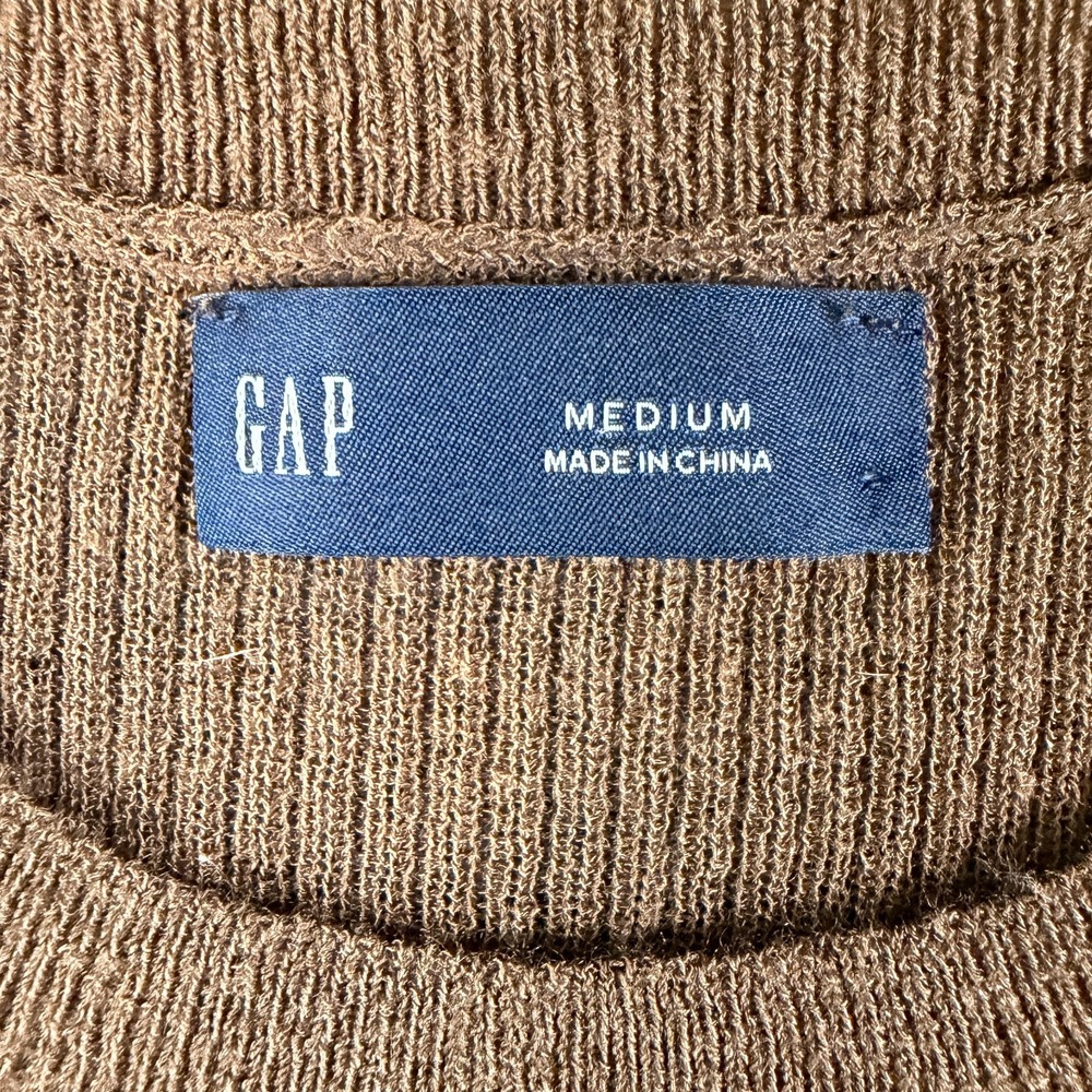 Gap Sweater Womens Medium Brown Soft Cozy Ribbed Knit Crew Neck Preppy Outerwear - Picture 3 of 8